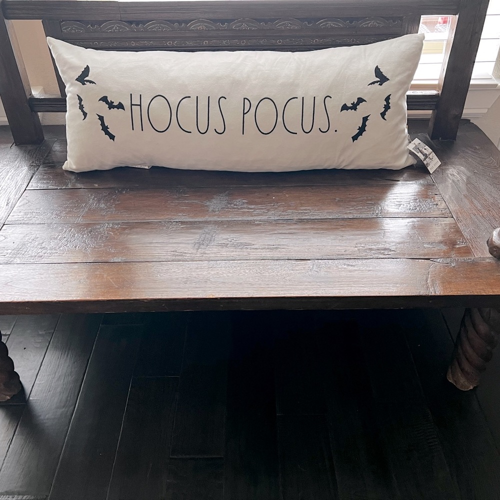 NWT- RAE DUNN SUPER SOFT LARGE BODY PILLOW 14”x35” LONG - HOCUS POCUS WITH BATS